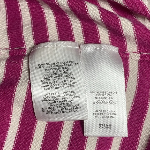 EUC Anne Klein Striped Pink and White Women's Top sz L - Picture 3 of 3